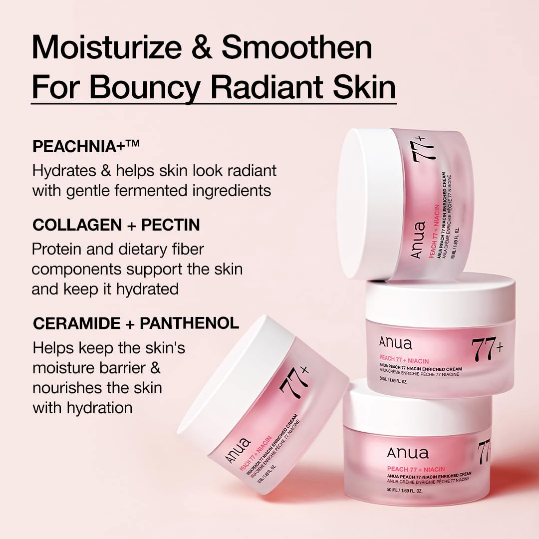 کرم-آبرسان-و-تغذیه-کننده-نیاسینامید-هلو-آنوا-ANUA-Peach-77-Niacin-Enriched-Cream-50ml-8 کرم آبرسان نیاسینامید هلو آنوا - Image 3